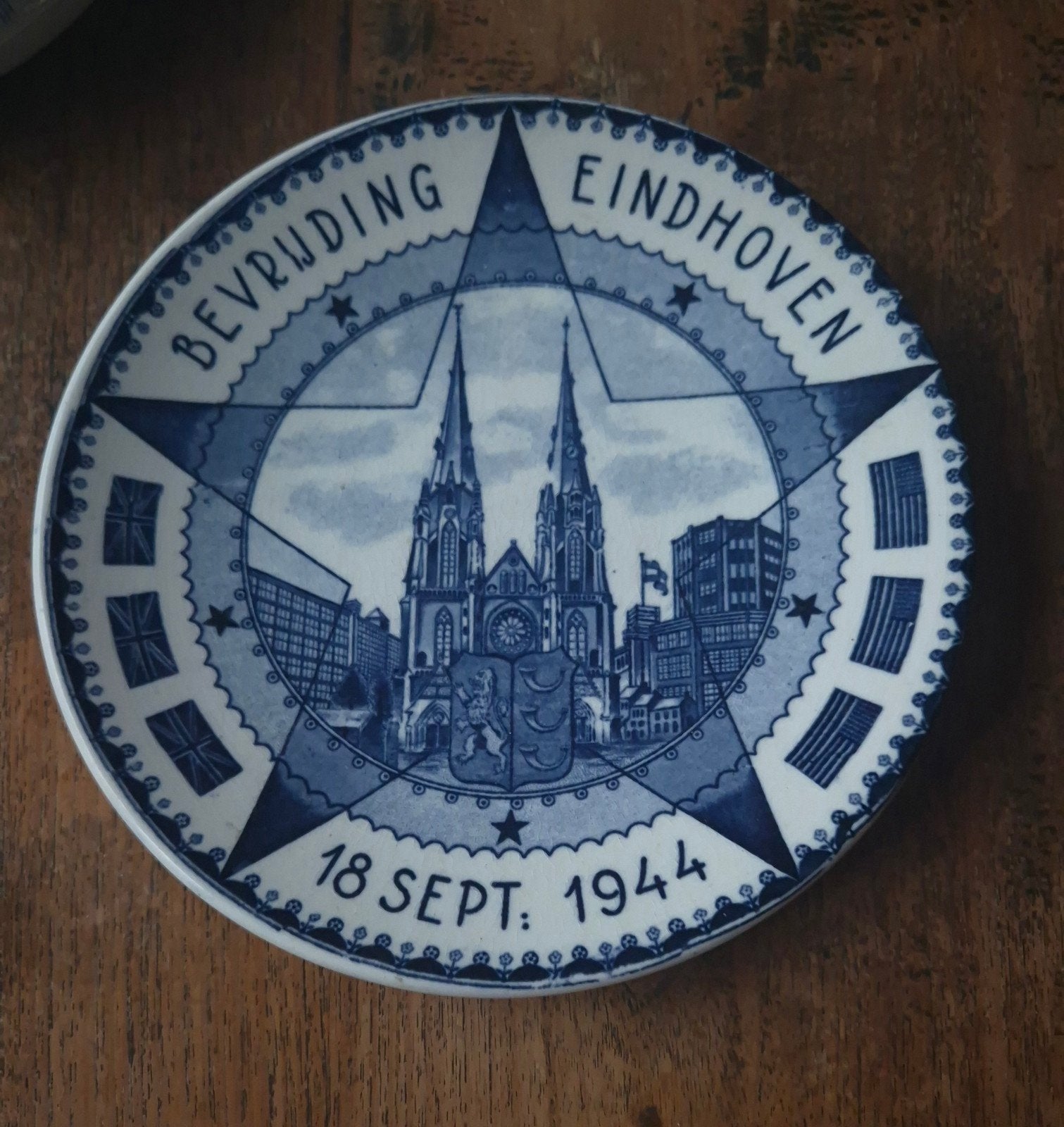 Delfts Blauw Bevrijdingsbord Eindhoven 18 Sept. 1944, Antiek en Kunst, Ophalen
