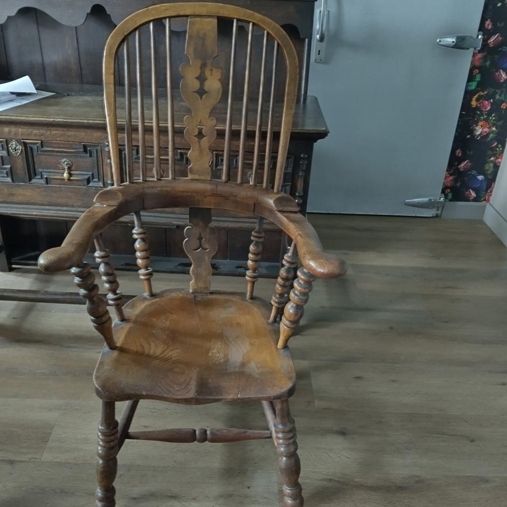 Antieke Windsor stoel - Eikenhout - Klassiek design, Antiek en Kunst, Ophalen