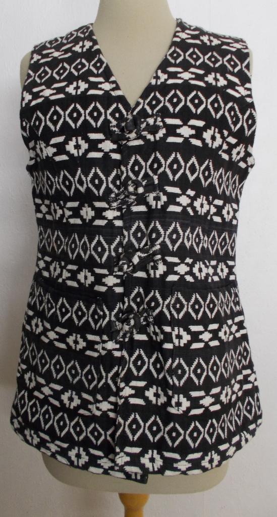 Goa mooi zwart/wit katoenen gilet van Figurative! M, Maat 38/40 (M), Overige kleuren, Verzenden, Zo goed als nieuw