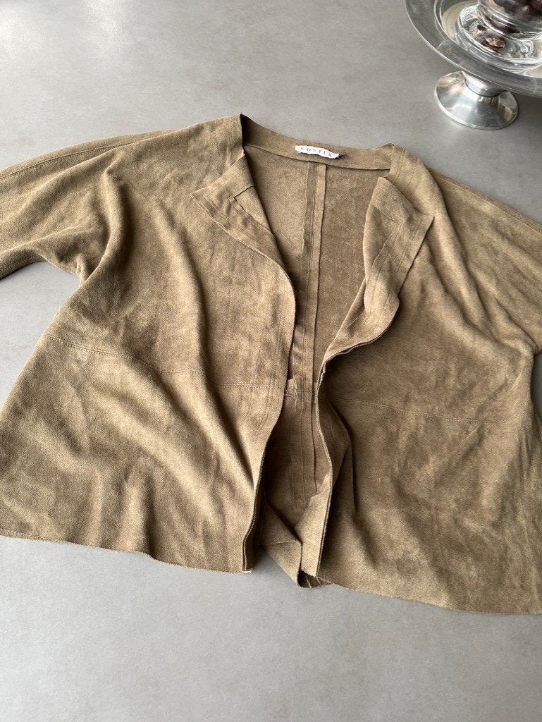 Groen suedine Costes jasje, maat M, Kleding | Dames, Maat 38/40 (M), Verzenden, Nieuw, Jasje