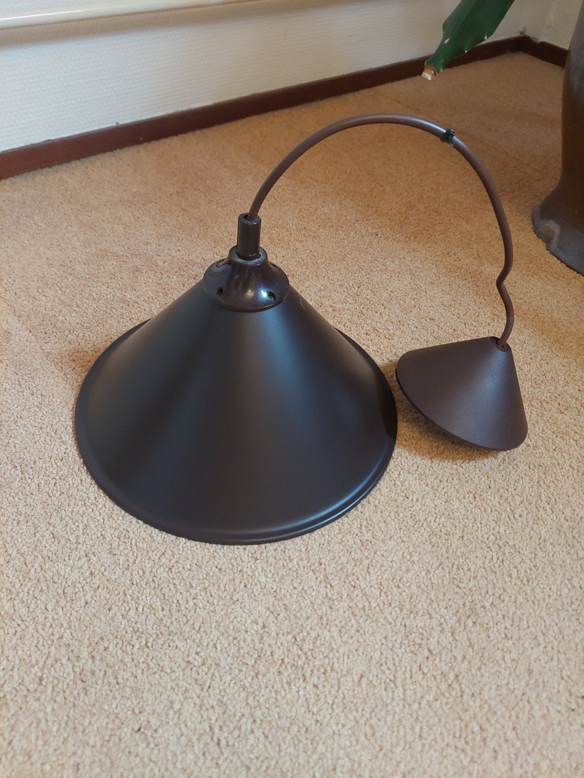 Retro hanglamp metaal bruin., Ophalen of Verzenden, Gebruikt, Metaal