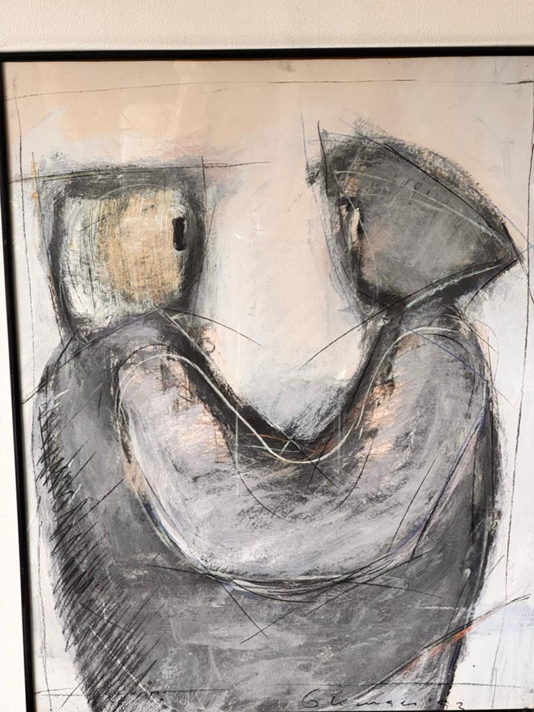 Abstract Kunstwerk - G Kruger ‘ 92 Gesigneerd en Gedateerd, Antiek en Kunst, Ophalen