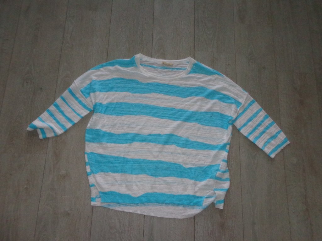 turqouise/wit gestreepte zomers damestruitje van Phase Eight, Kleding | Dames, Truien en Vesten, Ophalen of Verzenden, Nieuw, Maat 42/44 (L)