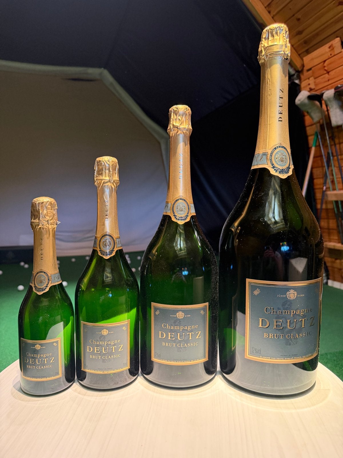 Decoratieve Champagne Deutz Brut Classic flessen, Ophalen of Verzenden, Gebruikt, Groen, Glas