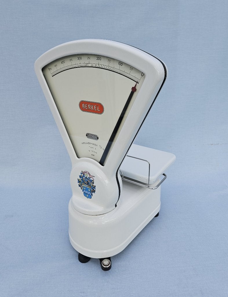 Berkel emaille weegschaal type L uit 1958 - Stella Duce, Witgoed en Apparatuur, Weegschalen, Ophalen of Verzenden, Gebruikt, Analoog