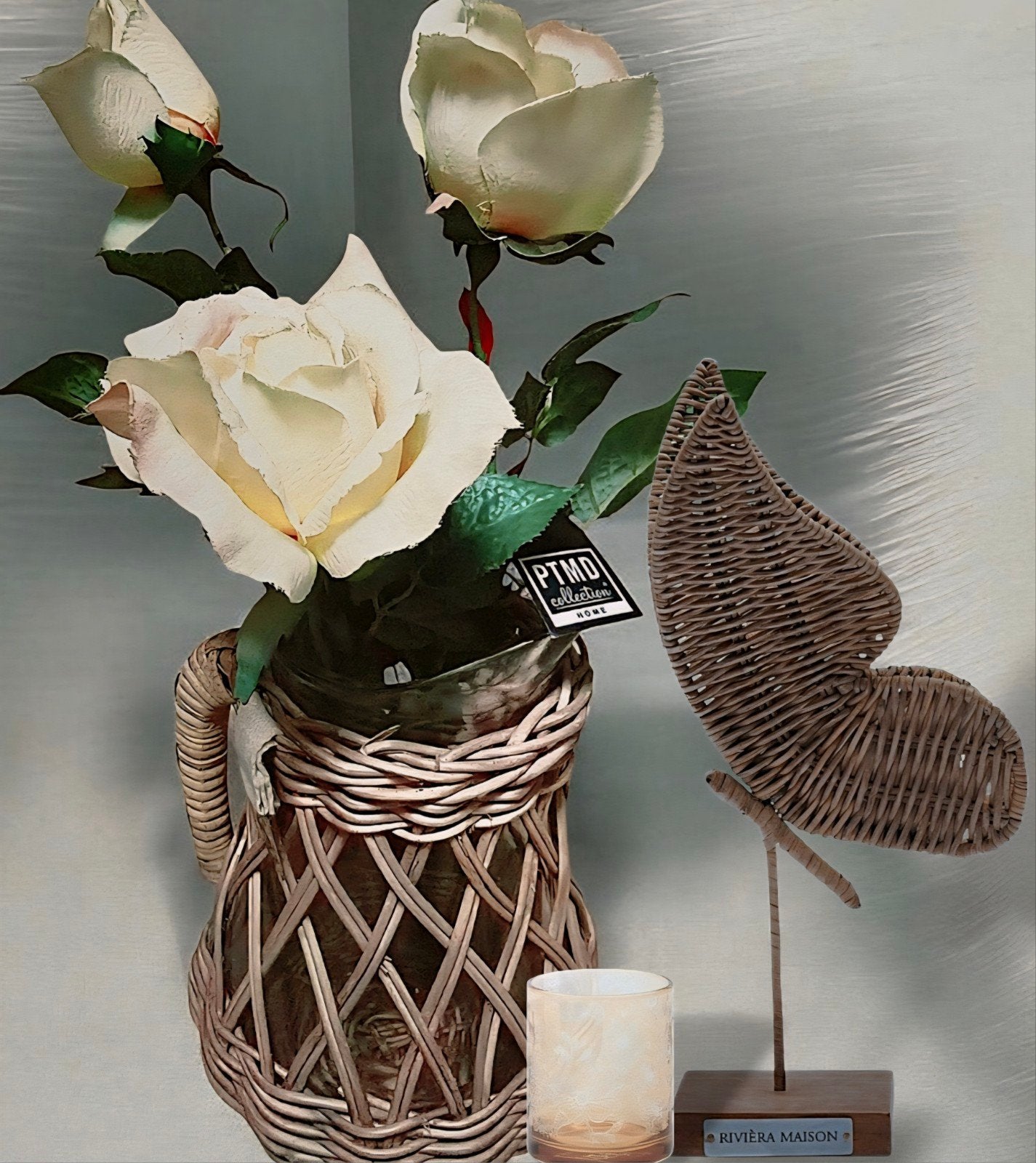 Rivièra maison rr decanter & RM vlinder & RM votive & rozen, Ophalen of Verzenden
