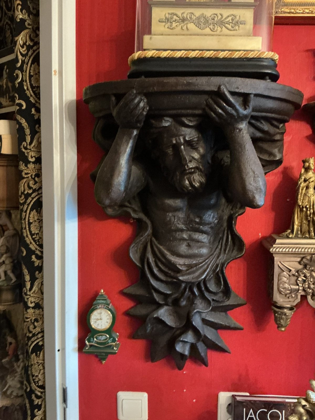 Antiek zwaar gietijzeren wandornament 70 cm 35 kilo, Antiek en Kunst, Kunst | Beelden en Houtsnijwerken, Ophalen