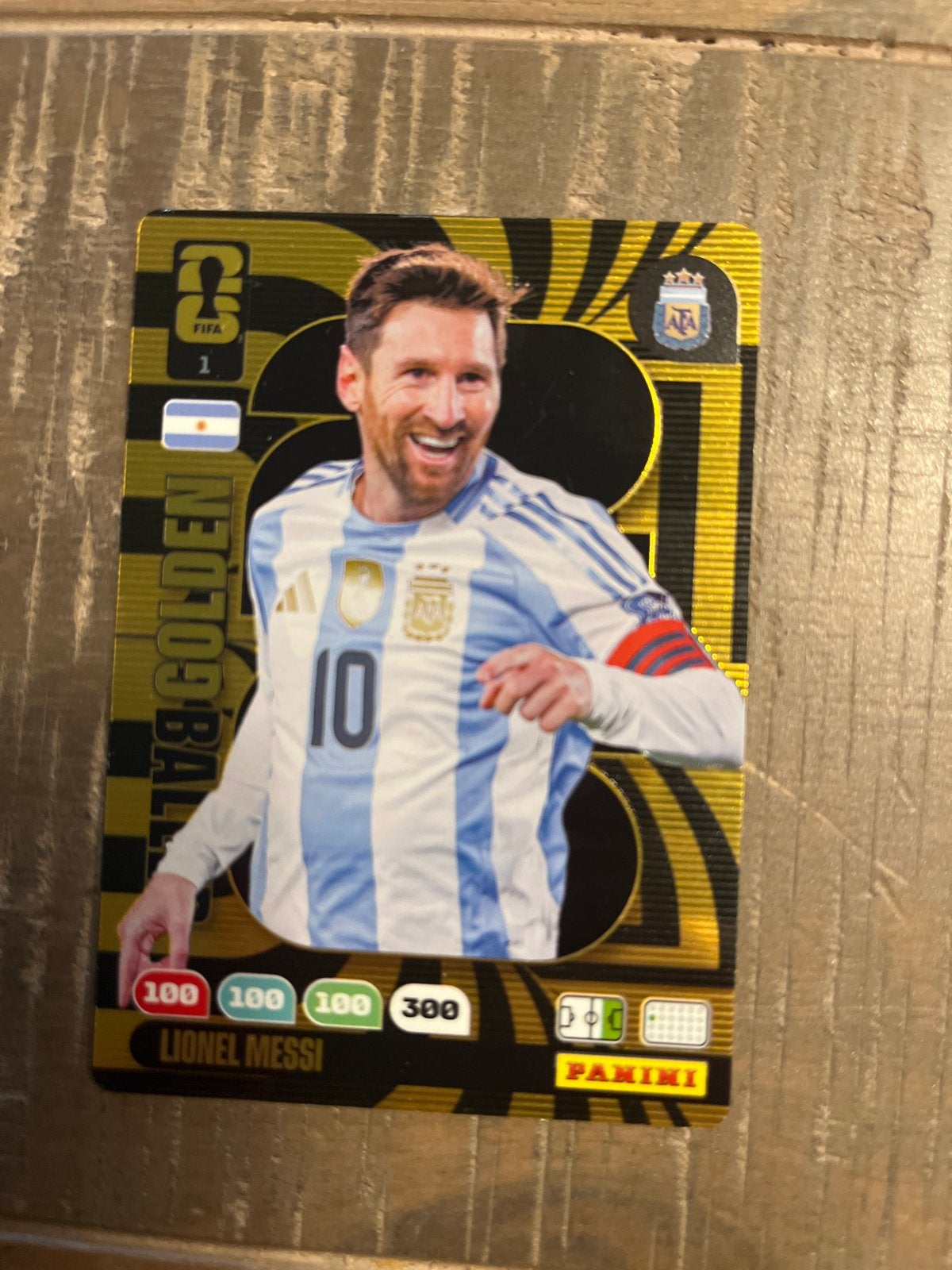 Golden Baller Messi Panini world cup Adrenalyn XL Kaart, Ophalen of Verzenden, Nieuw, Buitenlandse clubs, Spelerskaart
