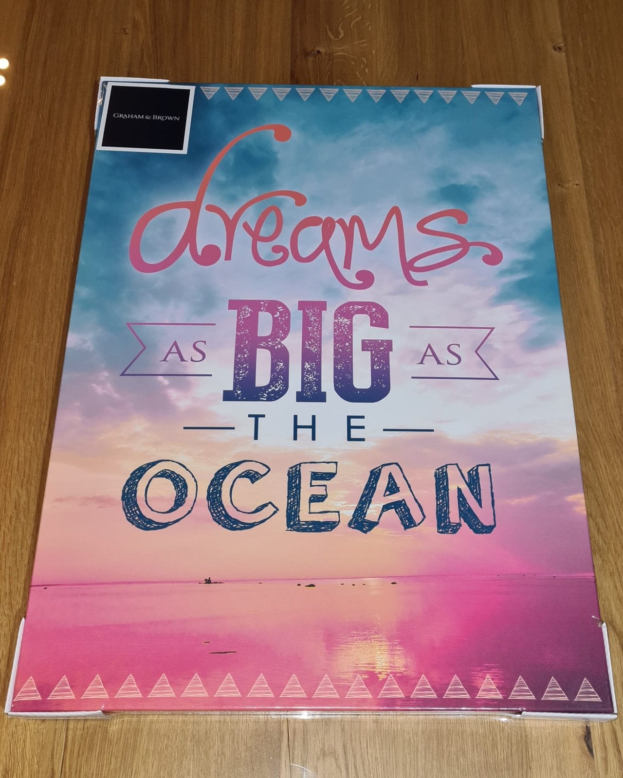 Canvas 50x70 cm ‘Dreams as big as the ocean’, Ophalen of Verzenden, Nieuw