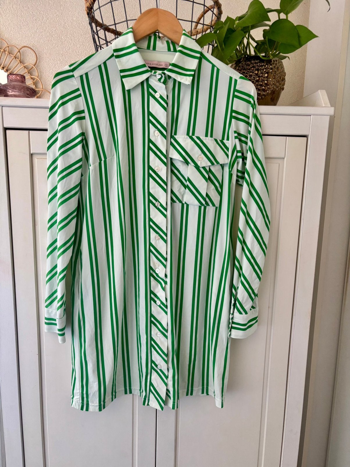 Studio Anneloes travelstof blouse maat S, Ophalen of Verzenden, Zo goed als nieuw, Maat 36 (S), Groen