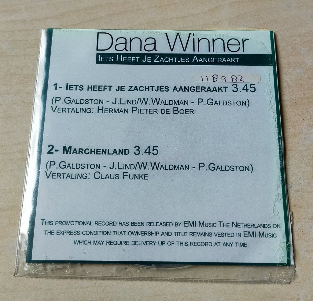 Dana Winner - Iets Heeft Je Zachtjes Aangeraakt CD Promo 2tr, Ophalen of Verzenden, Gebruikt, Pop