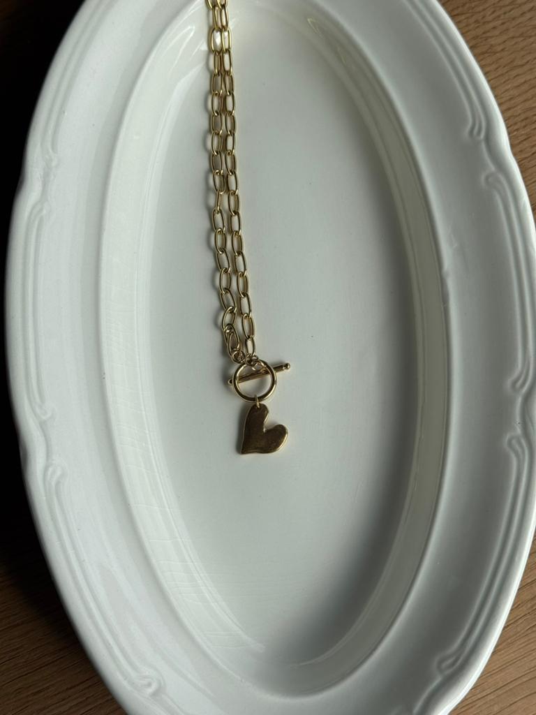 anna + nina hart ketting | goudkleurig | nieuw |, Met hanger, Nieuw, Ophalen of Verzenden, Goud
