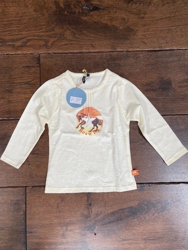 Beau No ecru meisjes shirt met paard 92 Nieuw, Meisje, Nieuw, Ophalen of Verzenden, Shirt of Longsleeve