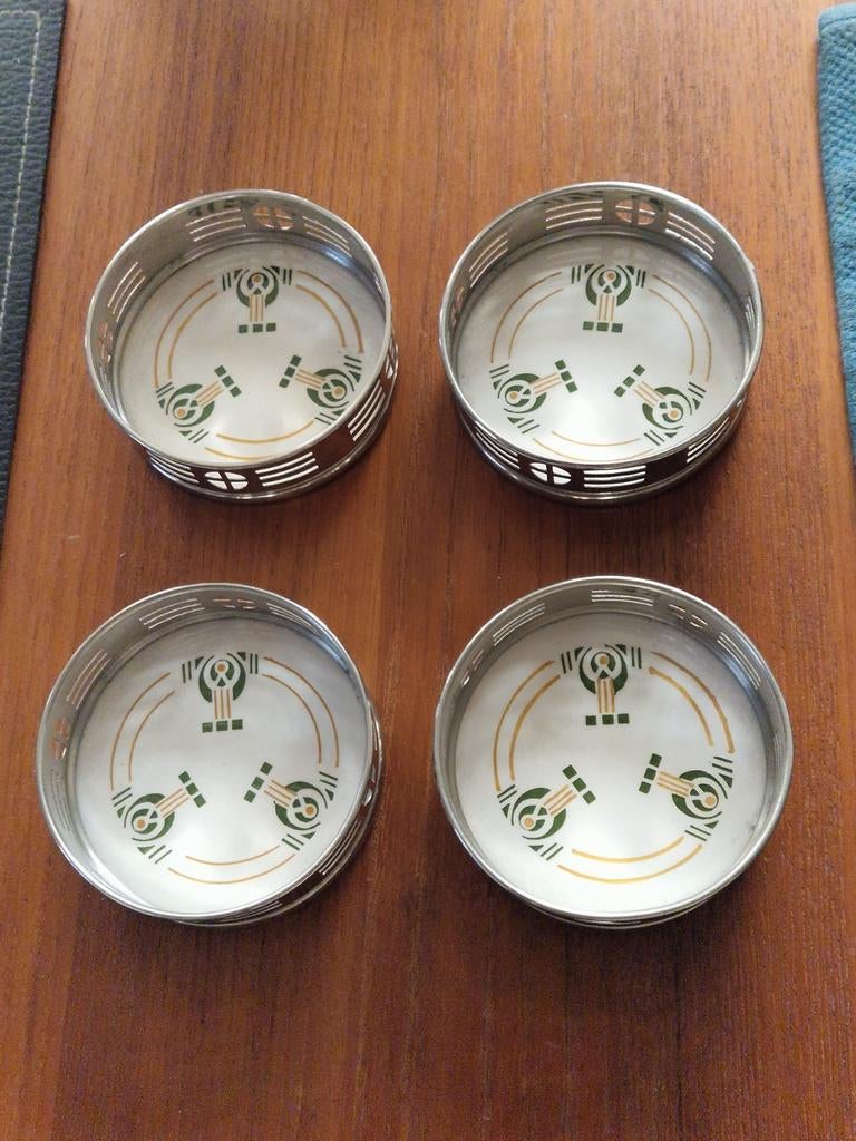 4 Art deco onderzetters jaren 1920 door Chris van der Hoef, Antiek en Kunst, Ophalen of Verzenden