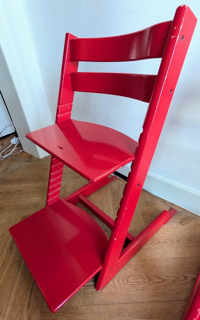 Stokke Tripp Trapp Kinderstoel - Rood (Nog 1 beschikbaar), Ophalen, Gebruikt, Meegroeistoel