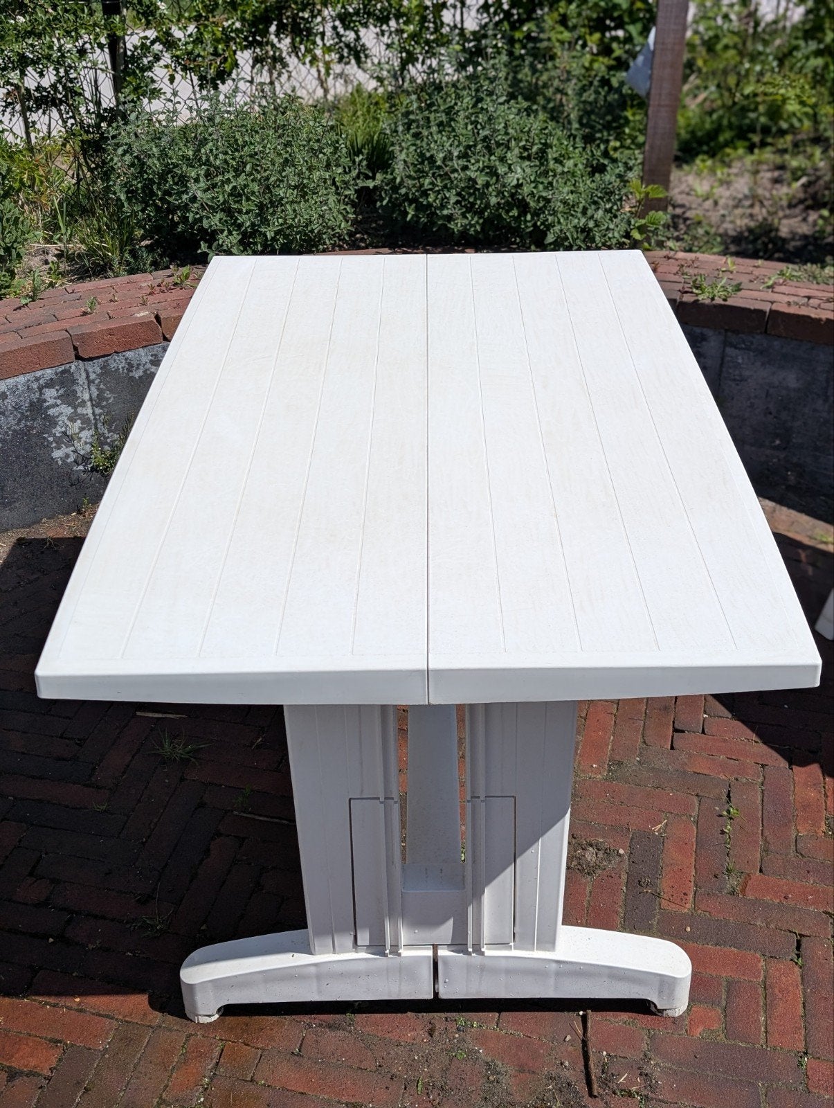 Hartman Prestige Tuintafel met 4 Stapelbare Tuinstoelen, Tuin en Terras, Ophalen, Gebruikt, Rechthoekig, Kunststof