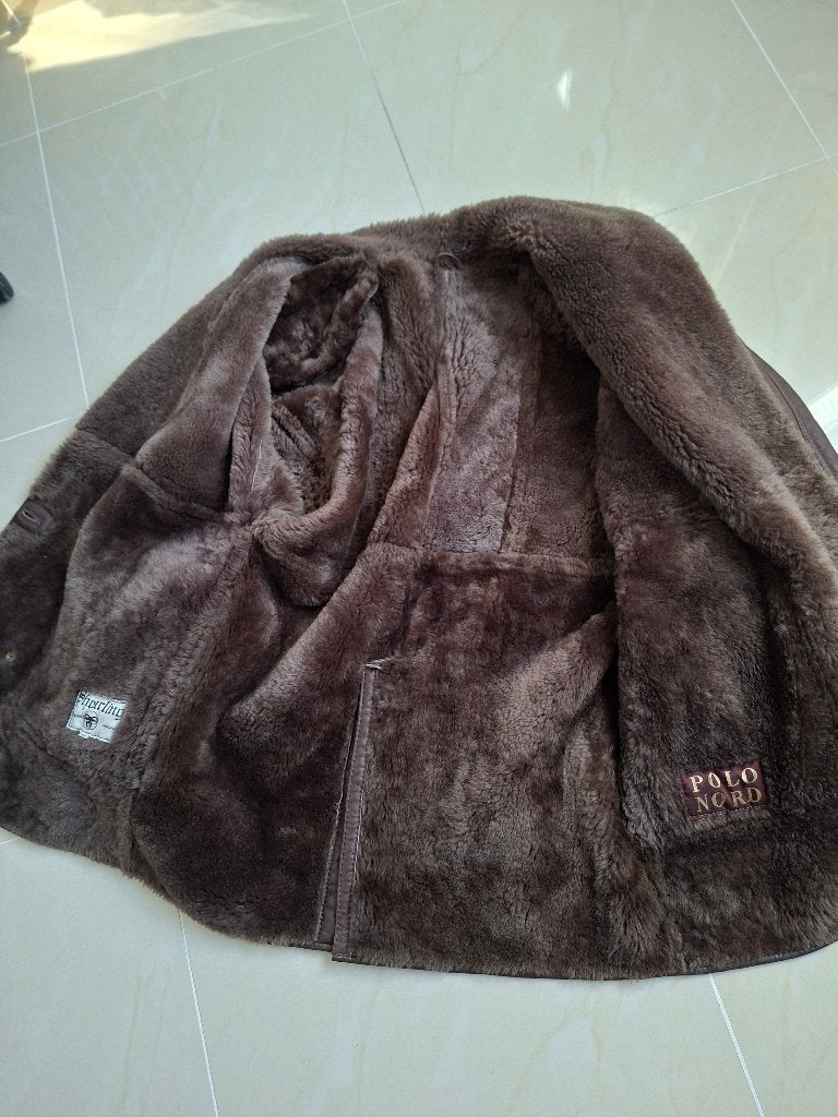 Vintage POLO NORD Lammy Coat Shearling Jas - Nieuw, Bruin, Nieuw, Overige maten, Ophalen of Verzenden