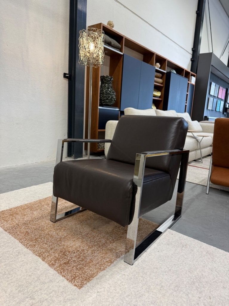 Als nieuw Eijerkamp fauteuil bruin leer, Ophalen of Verzenden, Zo goed als nieuw, 75 tot 100 cm, Leer