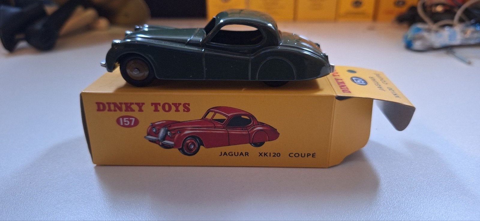 Atlas Dinky Toys 157 Jaguar XK120 Coupé, Ophalen of Verzenden, Zo goed als nieuw, Auto, Overige merken
