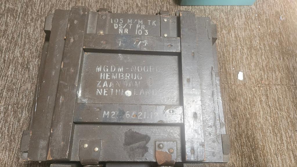 OUDE HOUTEN MUNITIEKIST ZIE FOTO'S EN BESCHRIJVING, Ophalen of Verzenden, Landmacht, Nederland
