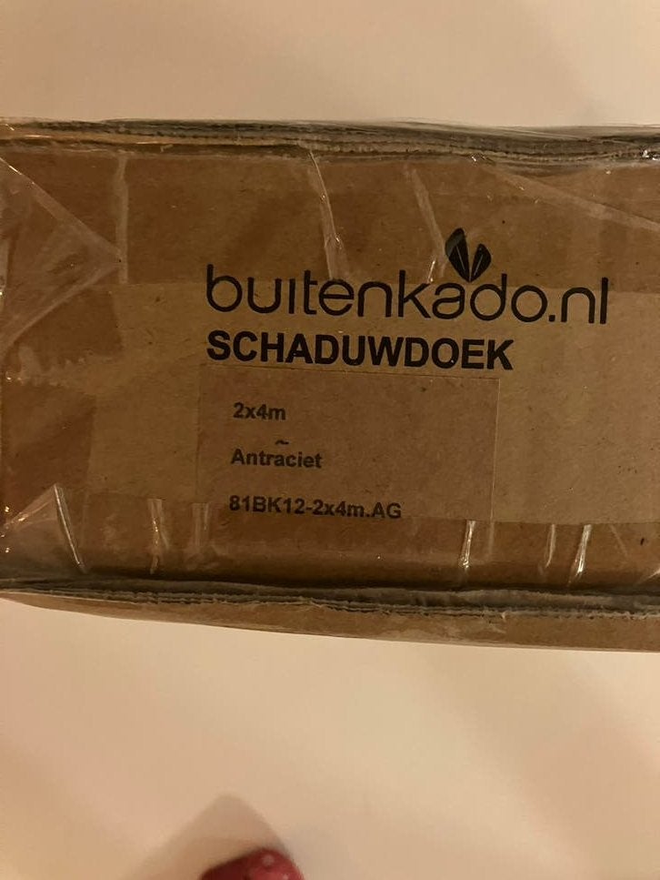 Nieuw antraciet schaduwdoek 2x4m buitenkado, Ophalen of Verzenden, Zo goed als nieuw