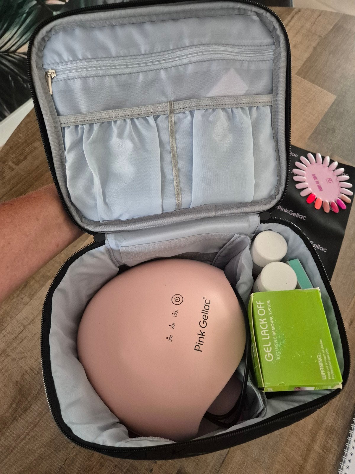 Opbergtas voor Pink Gellac UV/LED lamp en nagellak, Ophalen, Zwart, Zo goed als nieuw, Handen en Nagels