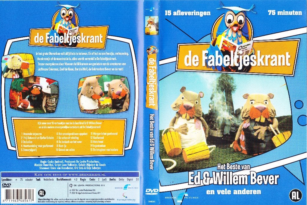 Fabeltjeskrant - Het Beste Van Ed En Willem Bever, Alle leeftijden, Poppen, Tv-serie, Ophalen of Verzenden