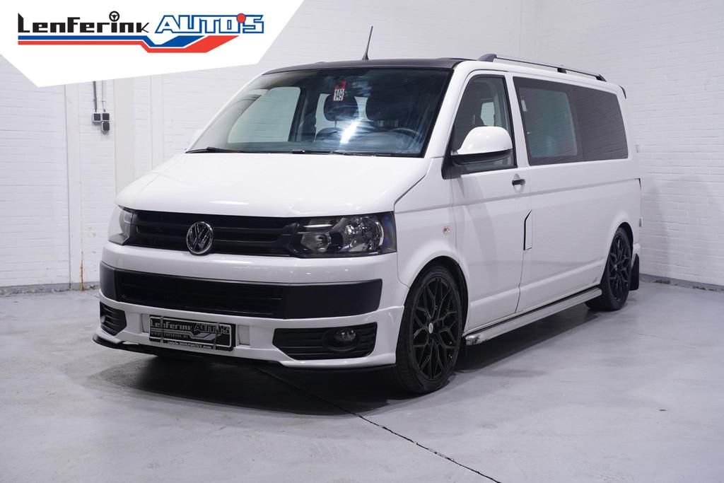 Volkswagen Transporter 2.0 TDI 140 pk L2 Dubbel Cabine Airco, Auto's, Euro 5, Gebruikt, Zwart, 4 cilinders