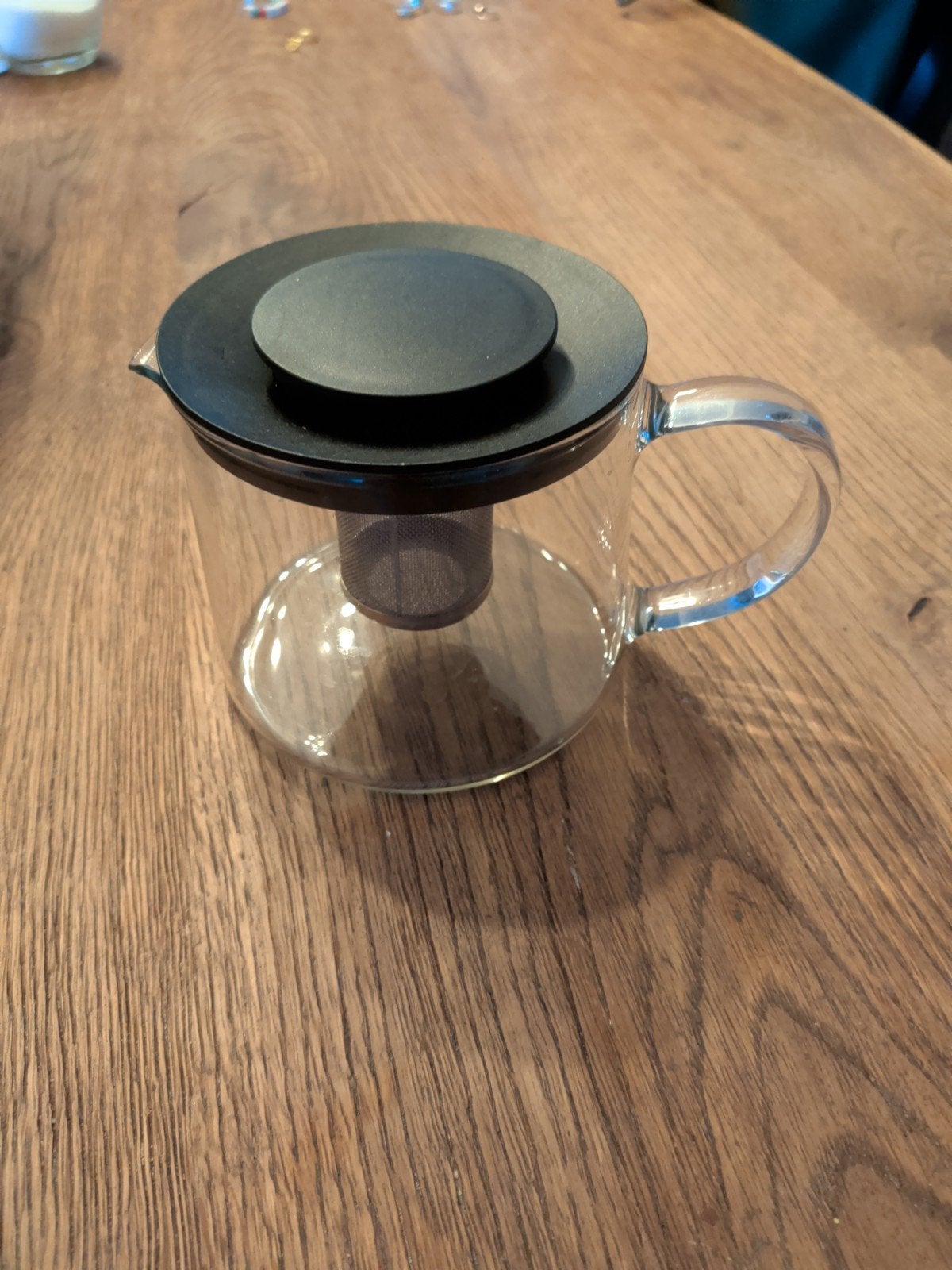 Glazen Theepot met Filter - Modern Design, Huis en Inrichting, Theepot/fluitketel, Glas, Ophalen of Verzenden, Zo goed als nieuw