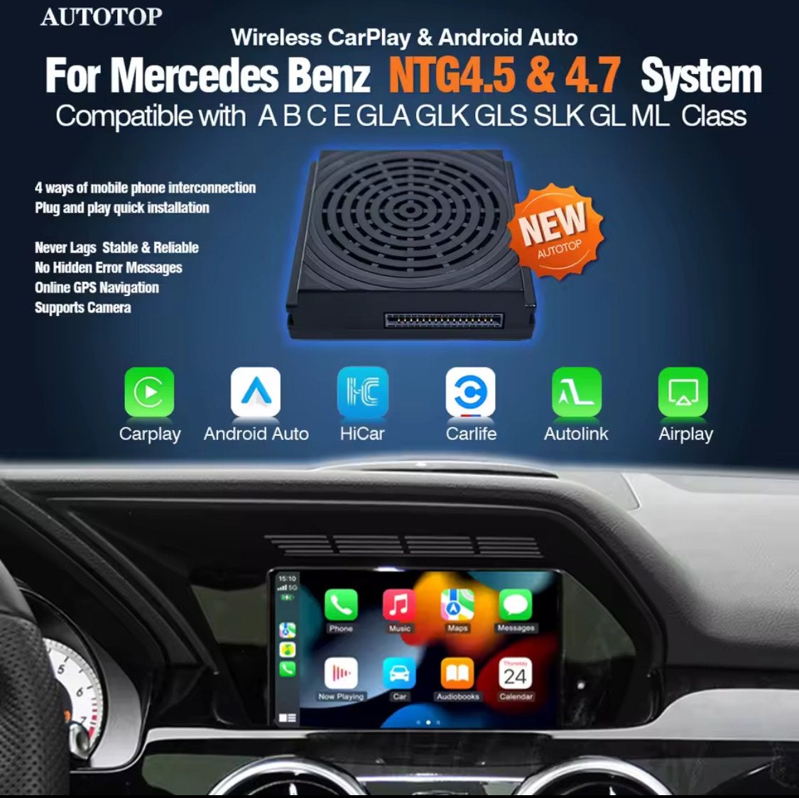 Wireless CarPlay & Android Auto voor Mercedes NTG4.5, Ophalen of Verzenden, Nieuw