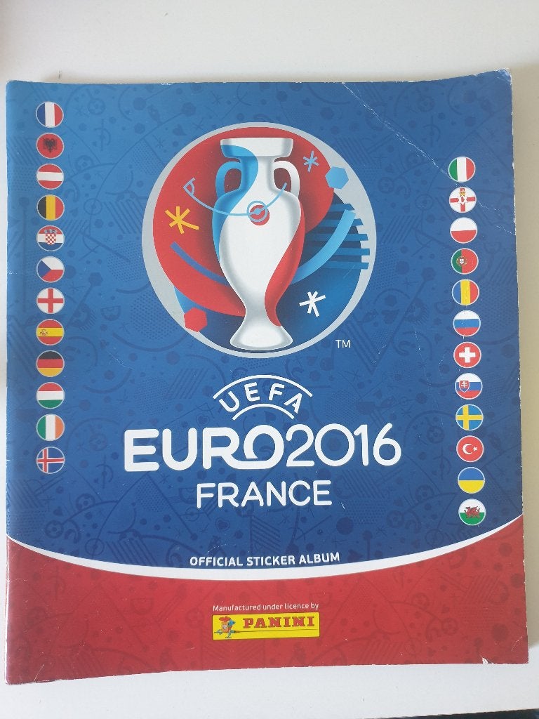 Leeg en beschadigd Panini UEFA Euro France 2016 album, Ophalen, Gebruikt, Meerdere stickers
