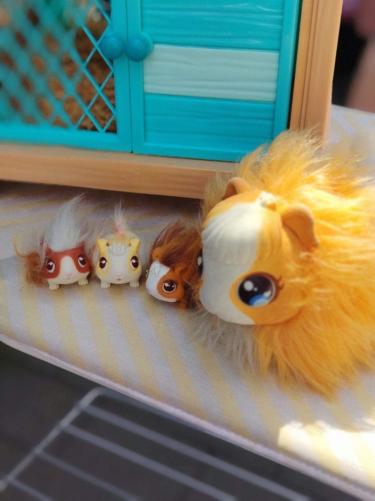 Mama Cavia met kleintjes en verblijf - Zo goed als nieuw, Kinderen en Baby's, Ophalen of Verzenden, Zo goed als nieuw