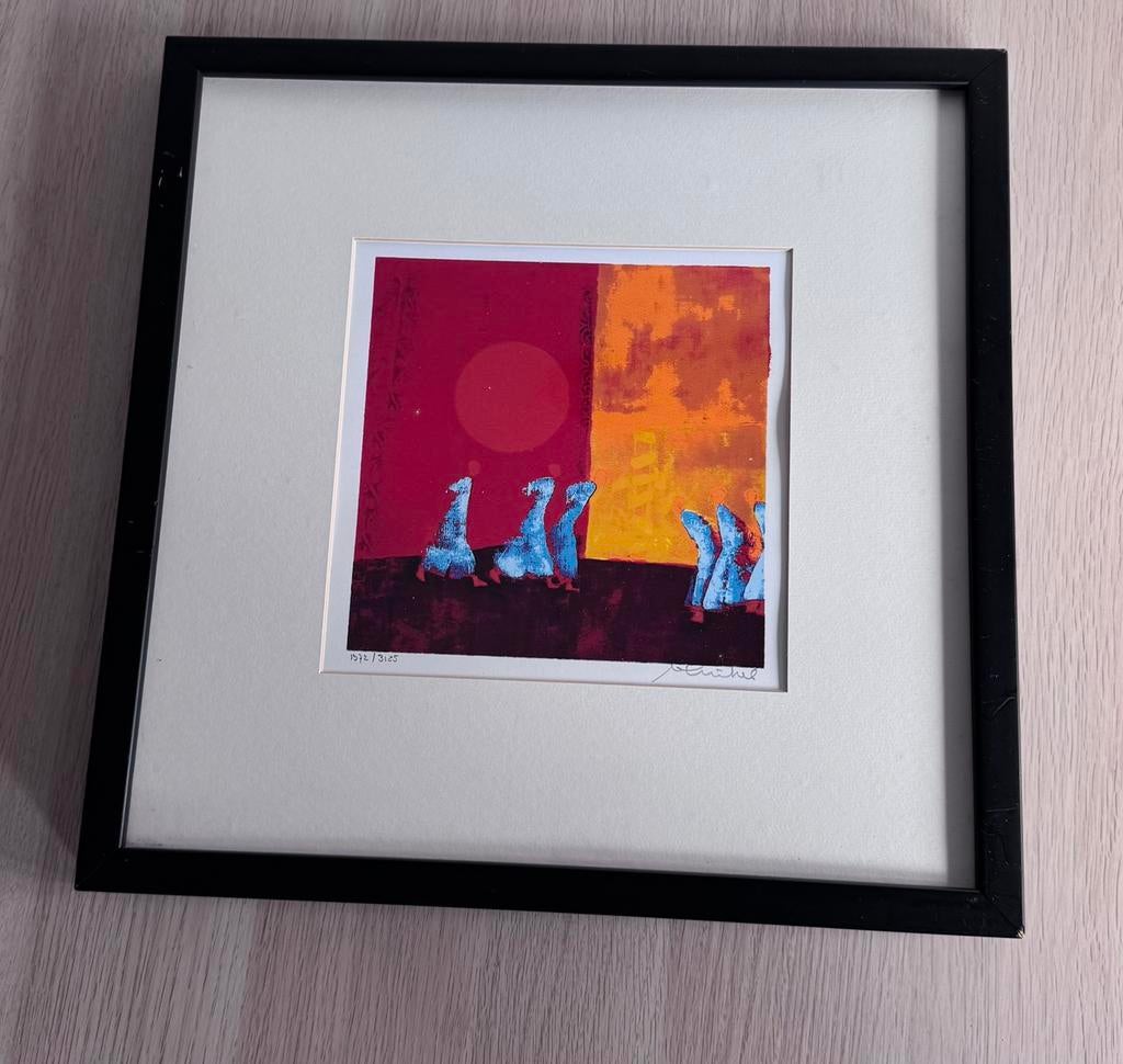 Ingelijste zeefdruk van Marjolijn van Ginkel., Antiek en Kunst, Ophalen