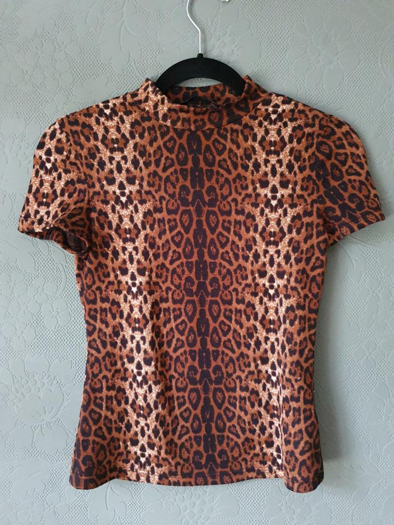 Dames shirt, Bruin, Ophalen of Verzenden, Zo goed als nieuw, Korte mouw