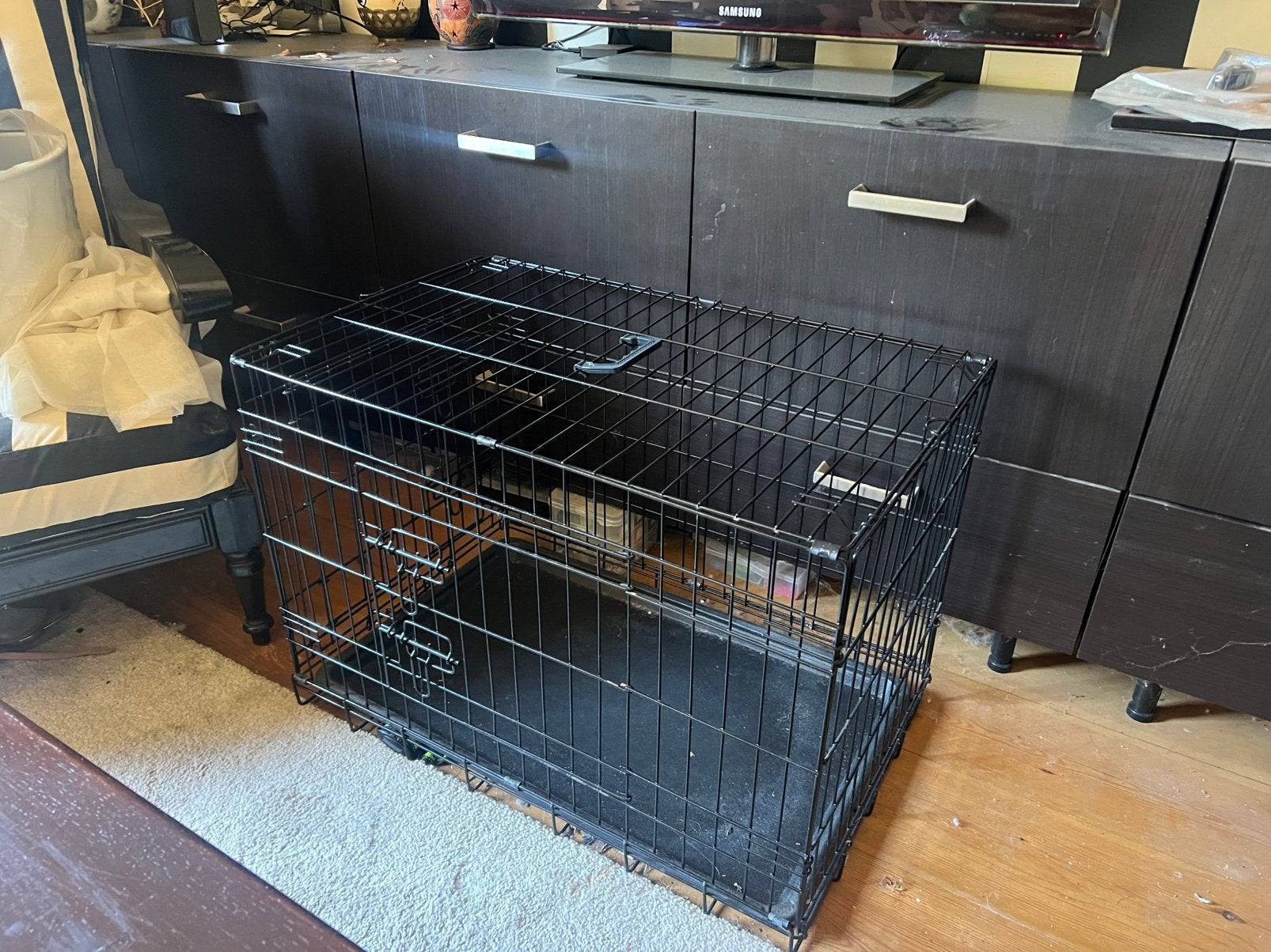 Honden bench zwart, Dieren en Toebehoren, Ophalen, Zo goed als nieuw