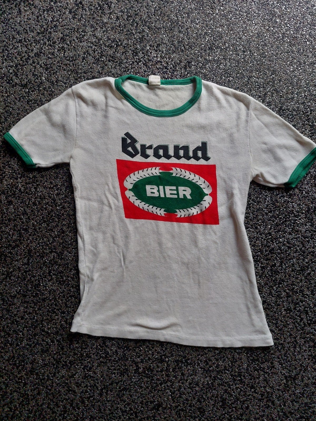 Vintage Brand Bier ringer shirt jaren 70/80 - Maat S, Ophalen of Verzenden, Korte mouw, Maat 36 (S), Gedragen