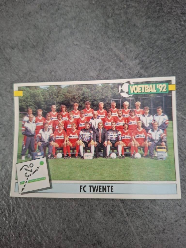 Panini sticker Voetbal 92. Teamfoto FC Twente., Verzenden, Zo goed als nieuw, Sticker