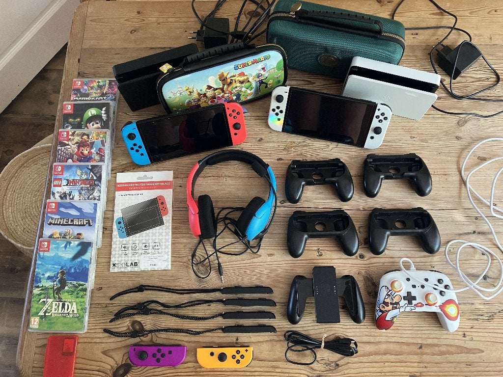 nintendo switch nintendo switch oled, Met games, Ophalen of Verzenden, Zo goed als nieuw, Switch Original