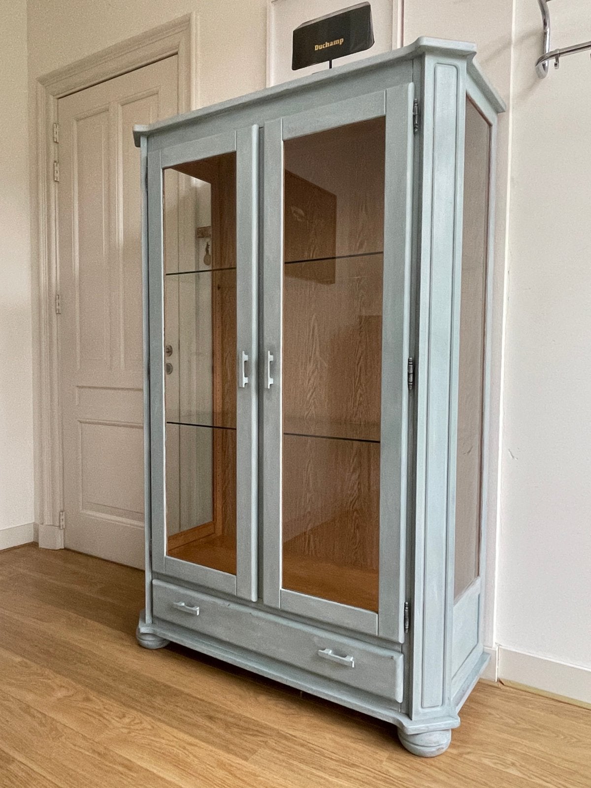 Vitrinekast vintage, Huis en Inrichting, Kasten | Vitrinekasten, Gebruikt, 100 tot 150 cm, Vintage, Ophalen of Verzenden