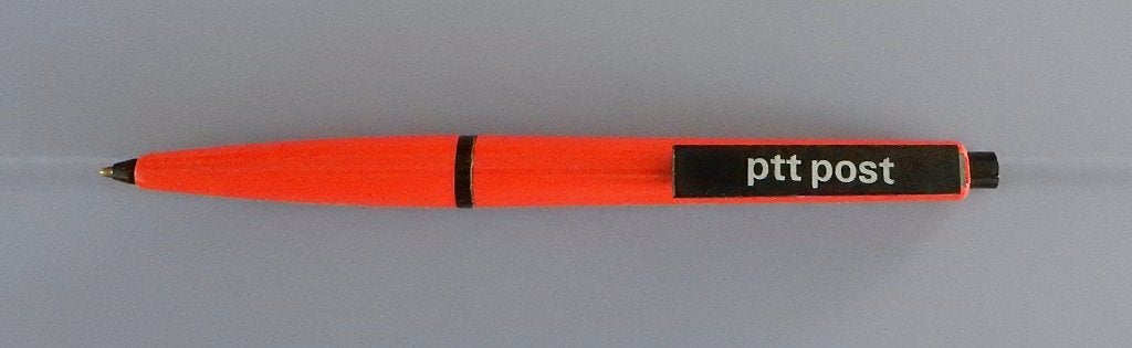 vintage ptt post pen balpen ballpoint reclamepen, Verzamelen, Ophalen, Balpen, Overige merken, Met reclame