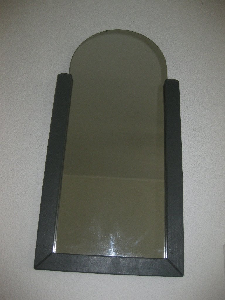 spiegel facet geslepen glas, eiken, afgeronde lijst., Huis en Inrichting, Woonaccessoires | Spiegels, Ophalen, Zo goed als nieuw