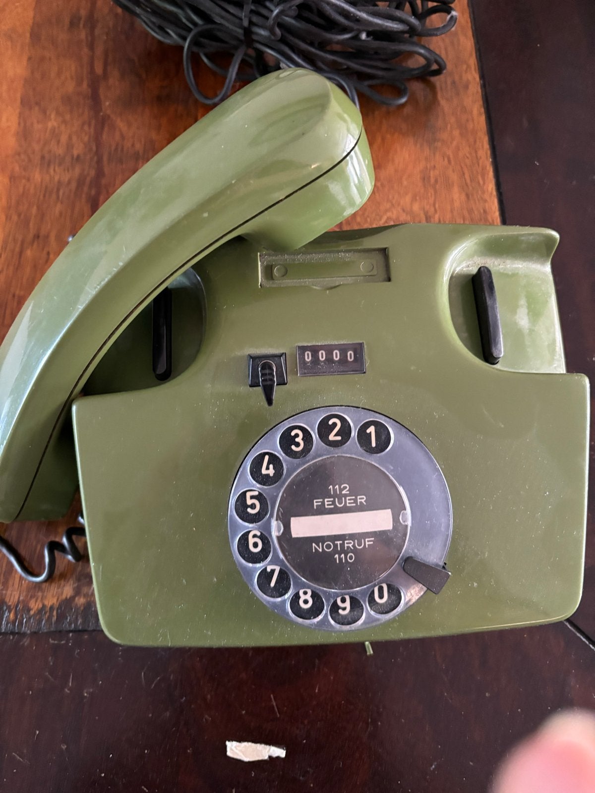 Vintage Groene Draaischijf Telefoon - Post FeTAp 791, Ophalen of Verzenden, Gebruikt, Met draaischijf