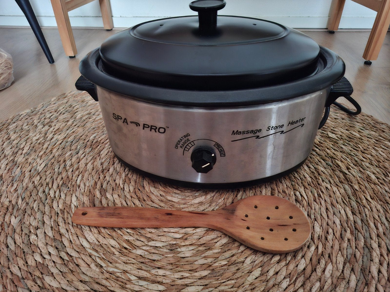 Hotstone pan met stenen/ lepel 3 coldstones, Ophalen, Hotstone