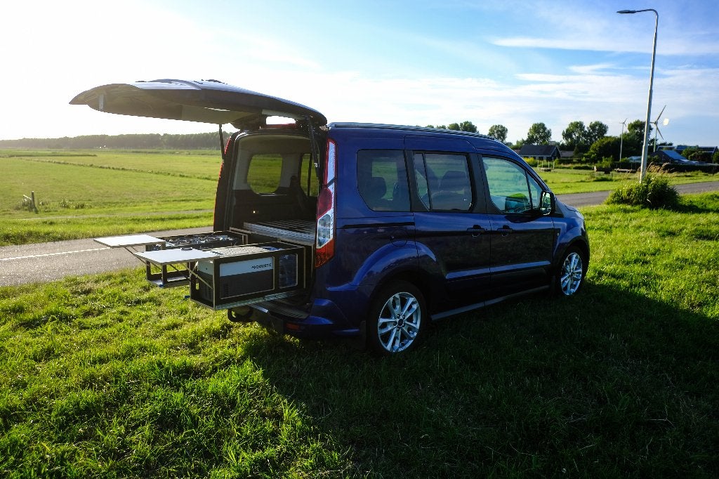 Minicamper Ford Tourneo Connect 2014 Blauw, Voorwielaandrijving, Stof, Zwart, Blauw