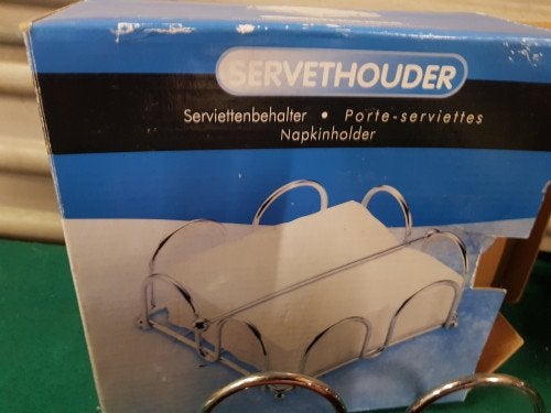 servethouder metaal nieuw, met servetten, Ophalen of Verzenden, 'T Olde Gre-j, Info@toldegrej.nl, Endepoelstraat 20f Didam