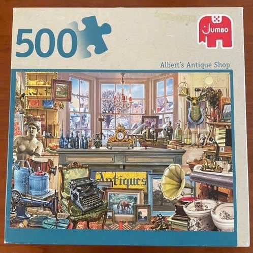 legpuzzel Albert's antique shop 500 stukjes Jumbo, Ophalen of Verzenden, 500 t/m 1500 stukjes, Gebruikt, Legpuzzel