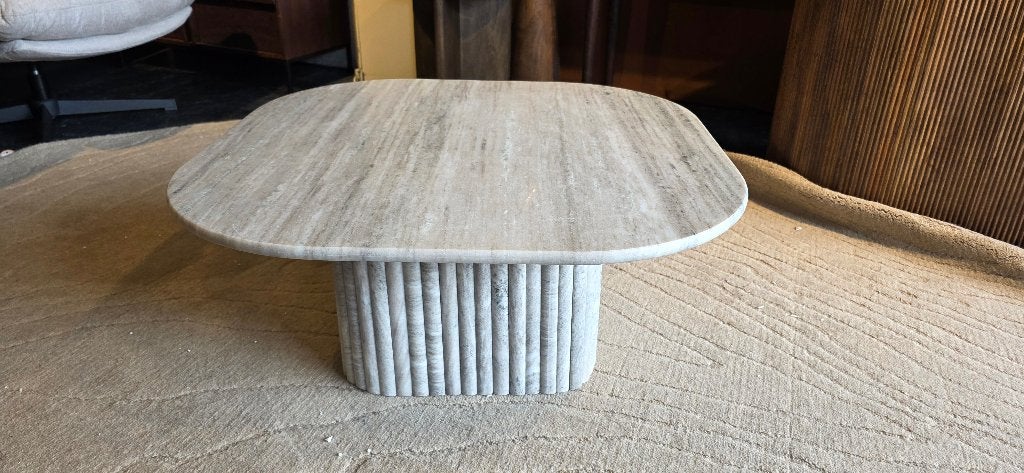 Salontafel Marmer 80 cm Vierkant Beige/Grijs | Showmodel, Ophalen, Overige materialen, 50 tot 100 cm, Bornsestraat 31