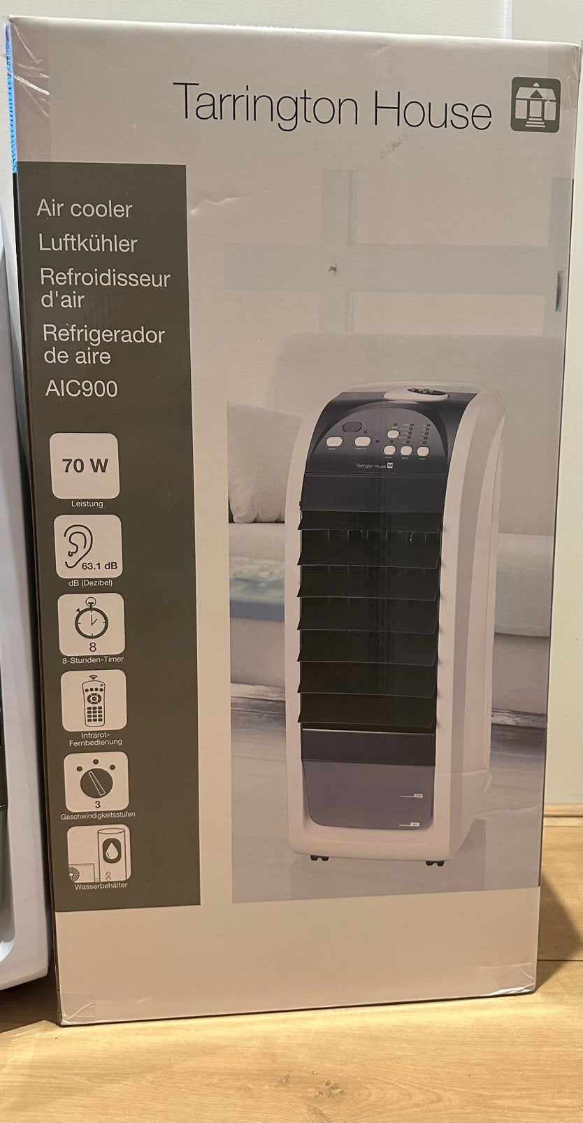 Tarrington House Luchtkoeler AIC900 zo goed als nieuw!, Ophalen, Ventilator met afstandsbediening, Zo goed als nieuw, Torenventilator