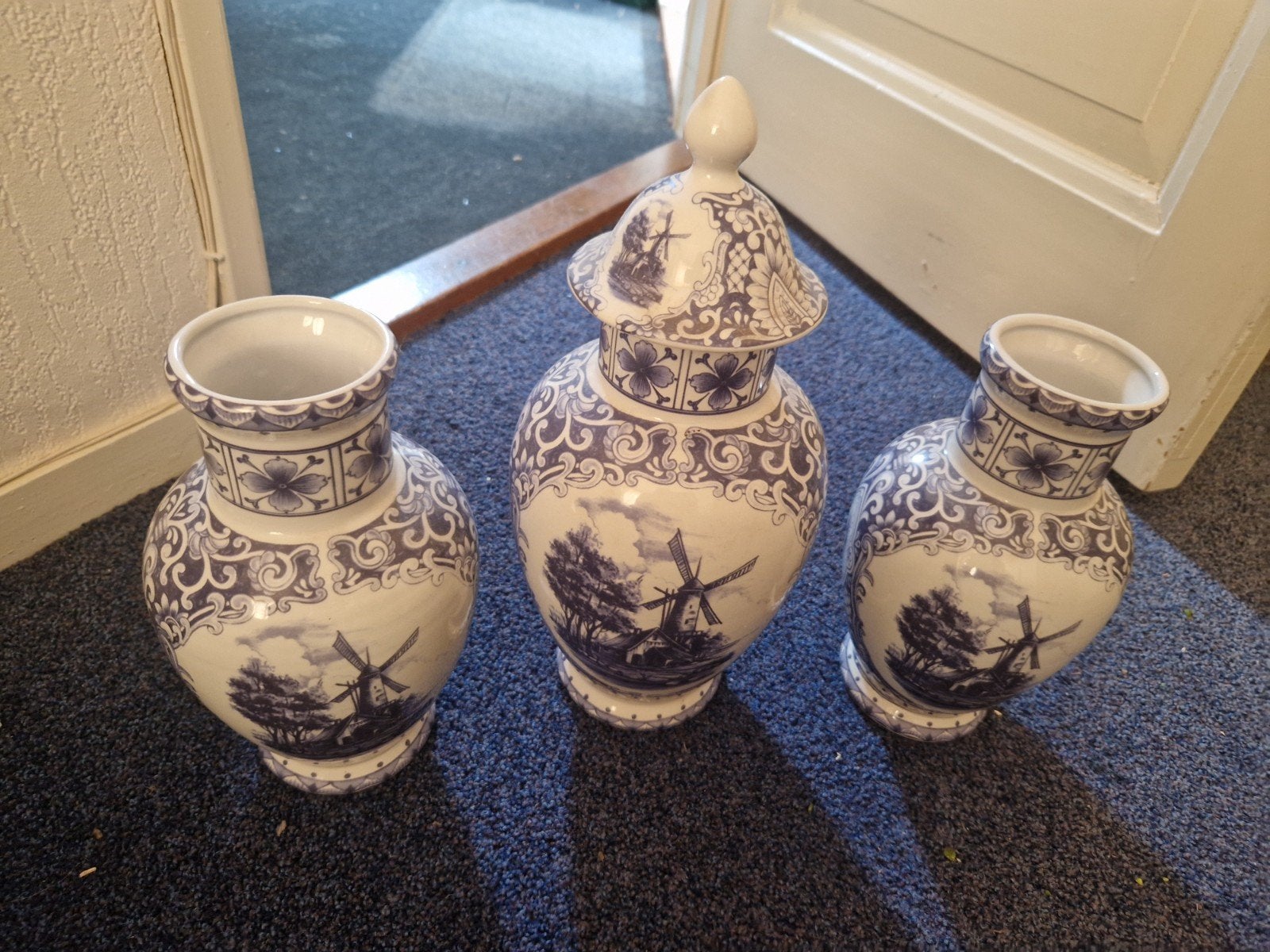 2x  trio Delfs blauw kastel, Huis en Inrichting, Ophalen, Blauw