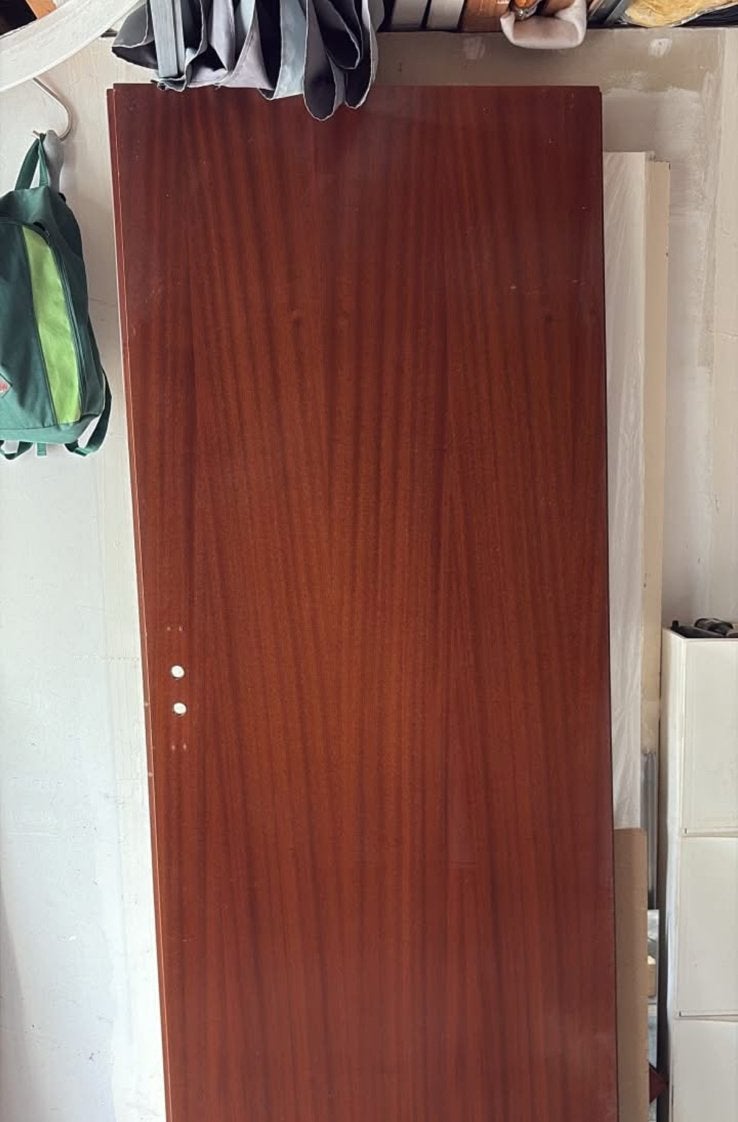 Mahonie opdekdeur, Ophalen, Gebruikt, Binnendeur, 200 tot 215 cm